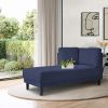 65" Mid-Century Modern Fabric Corner Lounge Chair, Upholstered Indoor Chaise Lounge for Bedroom,Office,Small Living Room & Apartment  - Blue