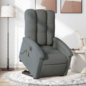 Electric Stand up Massage Recliner Chair Dark Gray Fabric - Gray