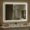 60√ó40 inch LED-Lit bathroom mirror, wall mounted anti-fog memory Large Adjustable Brightness front and back light Rectangular Vanity mirror - as Pic