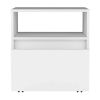 DEPOT E-SHOP Wasilla Nightstand with Open Shelf, 1 Drawer and Casters, White - as Pic