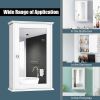 Wall Mounted Bedroom Mirror Jewelry Cabinet Bathroom Storage Box - white