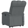 Electric Stand up Massage Recliner Chair Dark Gray Fabric - Gray