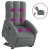 Electric Stand up Massage Recliner Chair Dark Gray Fabric - Gray