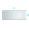 96in. W x36 in. H Framed LED Single Bathroom Vanity Mirror in Polished Crystal Bathroom Vanity LED Mirror with 3 Color Lights Mirror for Bathroom Wall