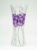 Handpainted Glass Vase | Painted Art Glass Vase | Interior Design Home Decor | Table vase 12 inch - Violet - 300