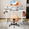 Sweetcrispy Home Office Height Adjustable Electric Standing Desk with Storage Shelf Double Drawer - as Pic