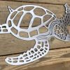 1pc, Metal Sea Turtle Ornament Beach Theme Decor Wall Art Decorations Wall Hanging For Indoor Living Room Decor - Silvery - 11.81inch√ó11.02inch