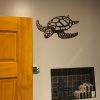 1pc, Metal Sea Turtle Ornament Beach Theme Decor Wall Art Decorations Wall Hanging For Indoor Living Room Decor - Black - 11.81inch√ó11.02inch