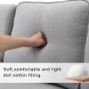 104" 4-Seater Modern Linen Fabric Sofa with Armrest Pockets and 4 Pillows,Minimalist Style Couch for Living Room, Apartment, Office,3 Colors  - Light