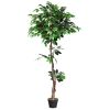 5.5 Feet Artificial Ficus Silk Tree with Wood Trunks - Ficus