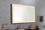 60*36 LED Lighted Bathroom Wall Mounted Mirror with High Lumen+Anti-Fog Separately Control - as Pic