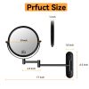 8 Inch Wall Mounted Makeup Vanity Mirror, Double Sided 1x/10x Magnifying Mirror, 360¬∞ Swivel with Extension Arm Bathroom Mirror - Black