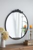 36" x 39" Classic Design Mirror with Round Shape and Baroque Inspired Frame for Bathroom, Entryway Console Lean Against Wall - as Pic