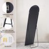 Floor Standing Mirror, Wall Mirror with Stand Aluminum Alloy Thin Frame,16''*59'',Black - as Pic