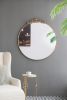 36" x 39" Round Gold Mirror, Wall Mounted Mirror with Metal Frame for Bathroom Living Room - as Pic