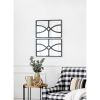 16" x 23" Rectangular Wooden Wall Mirror with Antique Black Frame, Vertical or Horizontal Home Decor for Living Room, Set of 2 - as Pic