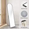 Floor Standing Mirror, Wall Mirror with Stand Aluminum Alloy Thin Frame,16''*59'',Black - as Pic