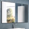 36x24 inches Modern Black Bathroom Mirror with Aluminum Frame Vertical or Horizontal Hanging Decorative Wall Mirrors for Living Room Bedroom - as pict