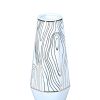 White Ceramic Vase with Gold Wood Grain Design - Elegant and Versatile Home Decor - as Pic