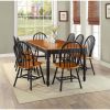 Autumn Lane Windsor Solid Wood Dining Chairs, Set of 2 - Black and Oak