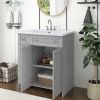 30" Bathroom vanity with Single Sink in grey,Combo Cabinet Undermount Sink,Bathroom Storage Cabinet - as Pic