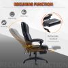 High Back Massage Office Chair with 6-Point Vibration, 5 Modes, Executive Chair, PU Leather Swivel Chair with Reclining Back, and Retractable Footrest