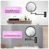 8-inch Wall Mounted Makeup Vanity Mirror, 1X / 10X Magnification Mirror, 360¬∞ Swivel with Extension Arm - Black&Chrome