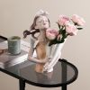 Modern Decorative Artificial Flower Vase Butterfly Girl Sculptures Interior Home Resin Ornaments Household Decoration Vases Hot - Green A