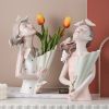 Modern Decorative Artificial Flower Vase Butterfly Girl Sculptures Interior Home Resin Ornaments Household Decoration Vases Hot - Pink