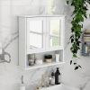 Bathroom Wall Cabinet with Doule Mirror Doors and Shelvs - as Pic