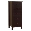 Transitional Espresso Compact Design 5-Drawer Chest Bedroom / Small Living Space Chest of drawers - as Pic