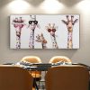 Hand Painted Oil Painting  Horizontal Abstract Animals Giraffe Modern Living Room Hallway Bedroom Luxurious Decorative Painting - 70x140cm - 01