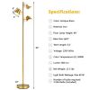 64" 3-Light LED Floor Lamp Reading Light for Living Room Bedroom - golden