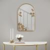 Arched Metal Floral Wall Mirror - as Pic