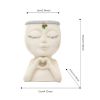 1pc Figure Flower Pot; Women Face Statue Vase Planter Ornaments; For Indoor Outdoor Home Decor Garden Patio (4.7*7.3*3.4in) - Coffee Color