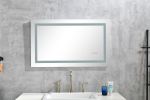 36*28LED Lighted Bathroom Wall Mounted Mirror with High Lumen+Anti-Fog Separately Control+Dimmer Function - as Pic