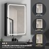 30x20 inch LED Bathroom Medicine Cabinet Surface Mounted Cabinets With Lighted Mirror Light Open - as Pic