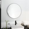 24" Large Round Black Circular Mirror - Black