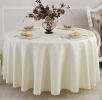 Classic Round Soft Jacquard Table Cloth Hotel Tablecloth 71x71",Beige - Default