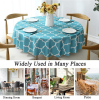 Tablecloth For Round Tables Waterproof Satin Resistant Washable Dining Table Protector - 100*100cm - blue