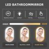 32X20 Inch Bathroom Mirror with Lights, Anti Fog Dimmable LED Mirror for Wall Touch Control, Frameless Oval Smart Vanity Mirror Vertical Hanging - as