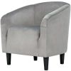 Barrel Accent Chair with Ottoman - Gray Velvet