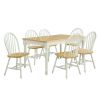 Autumn Lane Windsor Solid Wood Dining Chairs, Set of 2 - White and Oak