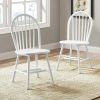 Autumn Lane Windsor Solid Wood Dining Chairs, Set of 2 - White