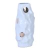 Modern and Elegant White Ceramic Vase with Gold Design - as Pic