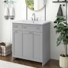 30" Bathroom vanity with Single Sink in grey,Combo Cabinet Undermount Sink,Bathroom Storage Cabinet - as Pic