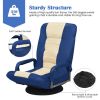 360-Degree Swivel Gaming Floor Chair with Foldable Adjustable Backrest - Blue