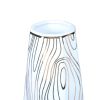 White Ceramic Vase with Gold Wood Grain Design - Elegant and Versatile Home Decor - as Pic