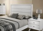 Contemporary White Color 1pc Nightstand Bedroom Furniture Solid wood Wave Texture 2-Drawers Bedside Table Bronze Round Knobs - as Pic