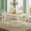 Autumn Lane Windsor Solid Wood Dining Chairs, Set of 2 - White and Oak